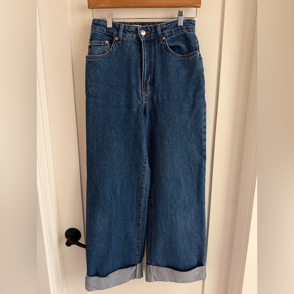 Pilcro Austyn High Rise Women's Wide Leg Cuffed Jeans